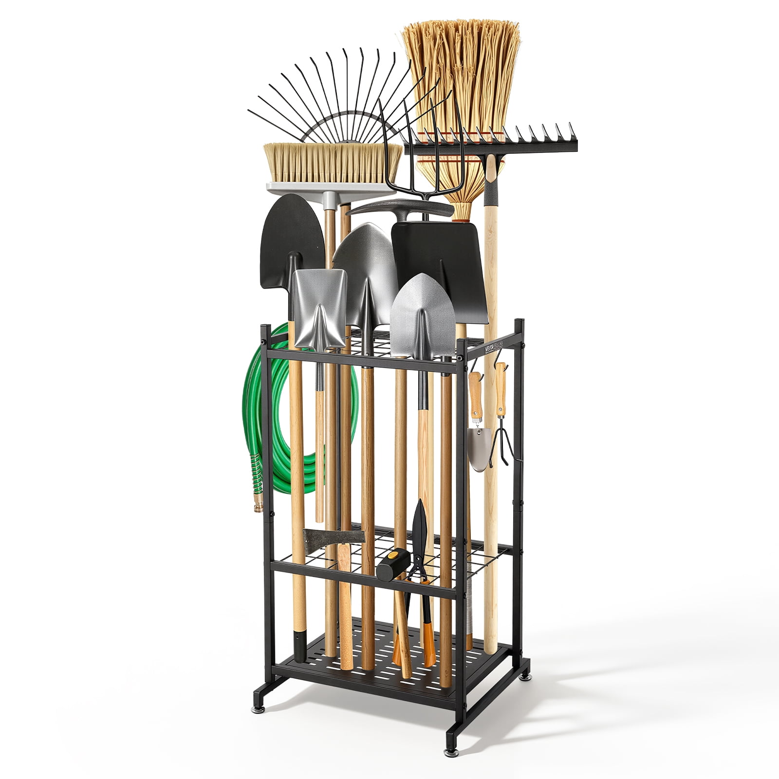 Steel Yard Racking VEVOR Garden Tool Organizer, 35 Slots with Hooks, Metal Garage Storage ...