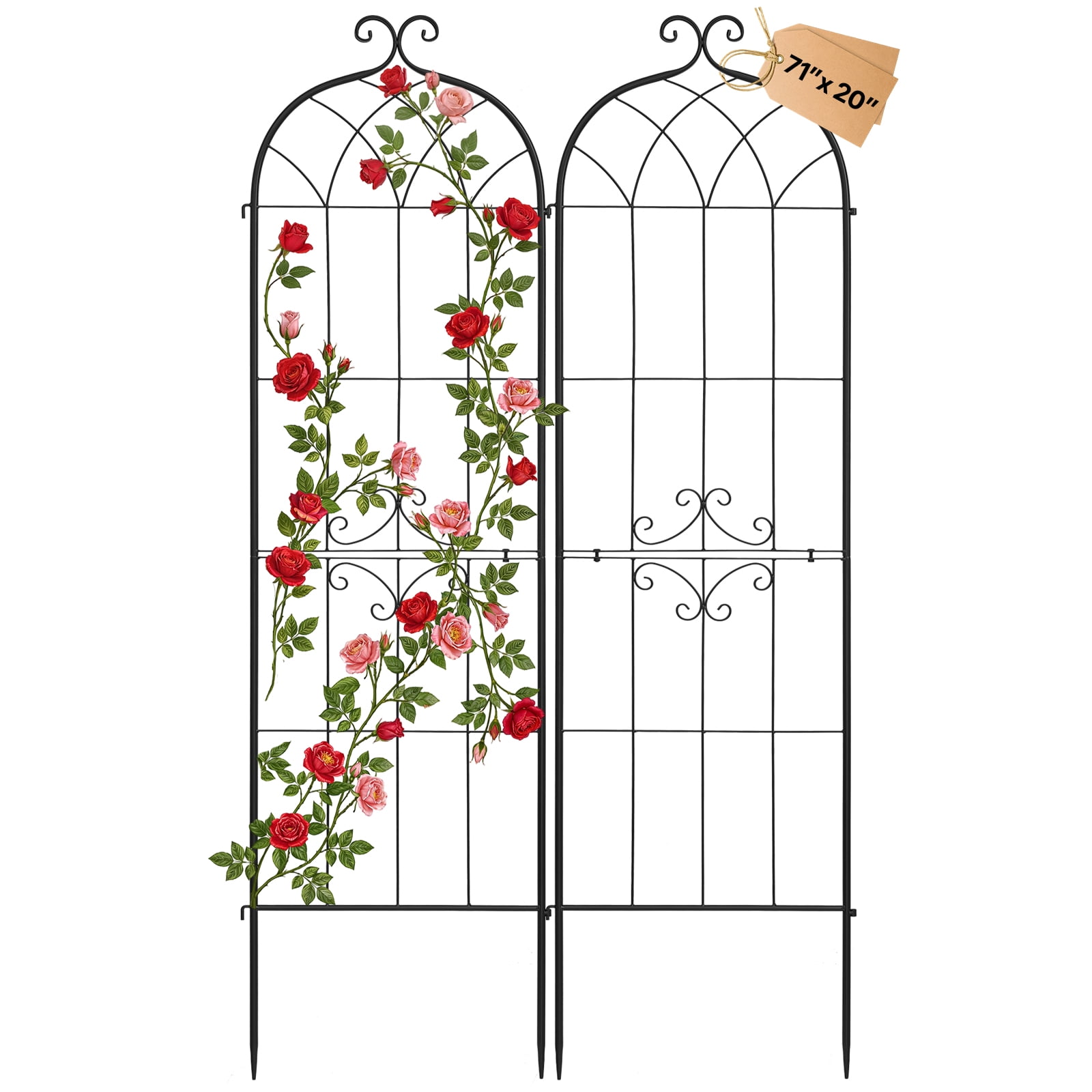 Trellis Clips For Roses VEVOR Garden Trellis, 71 x 20 inch Rose Trellis, 2 Packs Garden Flower ...