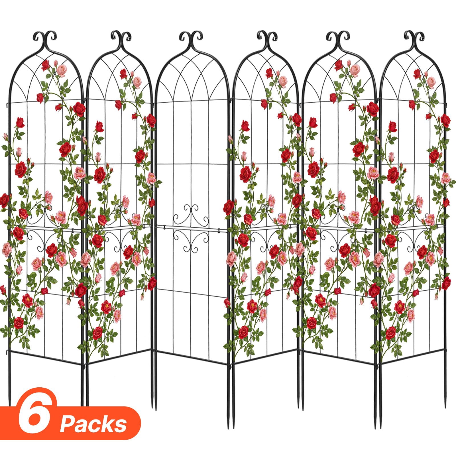 VEVOR Garden Trellis, 71 x 20 inch Rose Trellis, 6 Packs Garden Flower ...