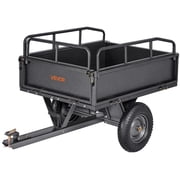 VEVOR Garden Utility Trailer, 10 Cu. ft & 500lbs Capacity, Tow Behind Steel Dump Cart with 14" Tires, Heavy Duty Yard Trailers for ATV, UTV