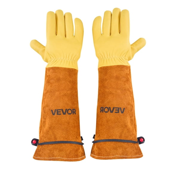 VEVOR Gardening Gloves, Thorn Proof & Puncture Resistant Garden Gloves with Elastic Cuff, 17.5 in Long-Sleeve Glove Rose Pruning Glove for Men & Women Weeding Digging Planting, Size M