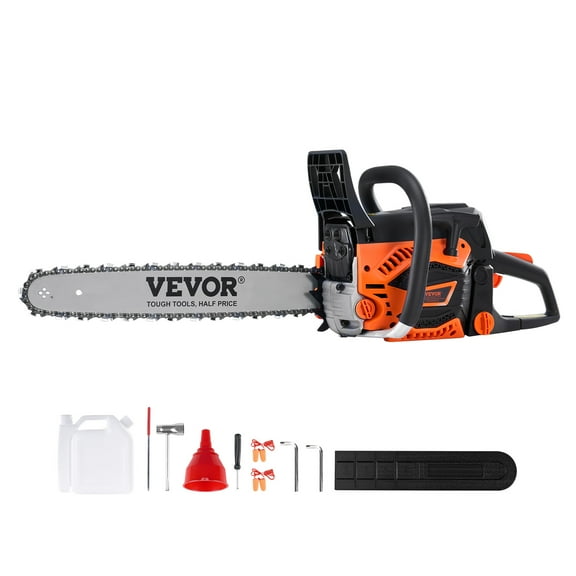 VEVOR Gas Chainsaw, 52CC 18" 2.55HP, Gasoline Powered Chain Saw, Handheld Cordless Petrol Chainsaws for Tree Wood Branch Cutting, Tree Trimming, Land Clearing, Farm Garden Ranch Forest Cutting Use