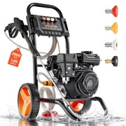 VEVOR Gas Pressure Washer 2900 PSI and 1.85 Max GPM, Upgrade Aluminum Pump with Spray Gun and Wand, 4 Nozzle Set, Gas Powered Pressure Washer for Cars, Fences, 