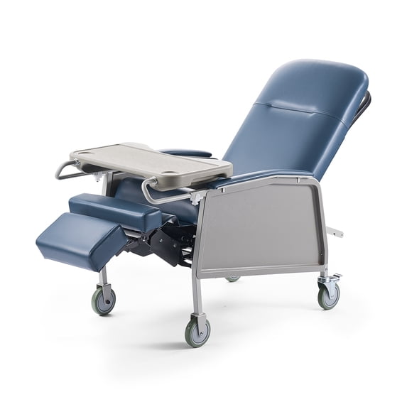 VEVOR Geri Chair Recliner, 3-Position Reclining Geri Chair, Movable Medical Recliner Chairs with 4 Wheels, Soft Padded Seat & Detachable Tray, Ideal for Hospital,Nursing Home,and Geriatric Home Care