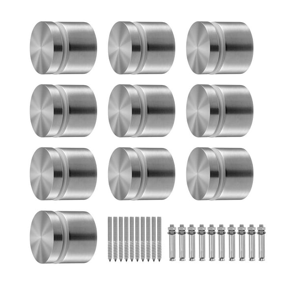 VEVOR Glass Clamp, 10 PCS Round Glass Railing Bracket for 0.31 "-0.62 " Tempered Glass, 316 Stainless Steel Glass Mounting Clamp, Glass Shelf Bracket for Balcony, Garden, Pool, Stair, Silver