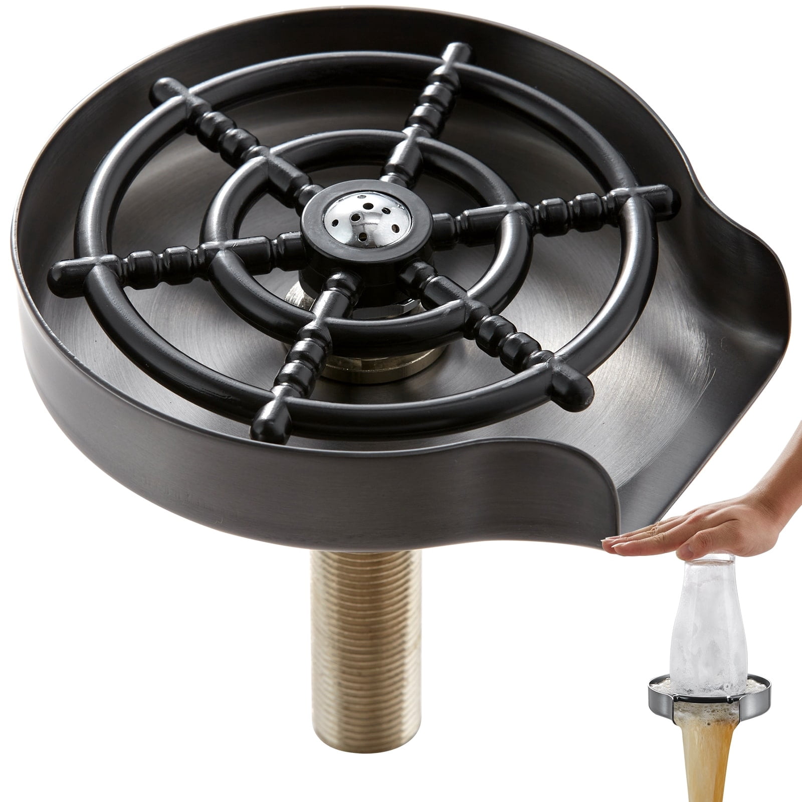 Jet Rinser VEVOR Glass Rinser 10-Jet 360° Rotating for Sink in Stainless Steel ...