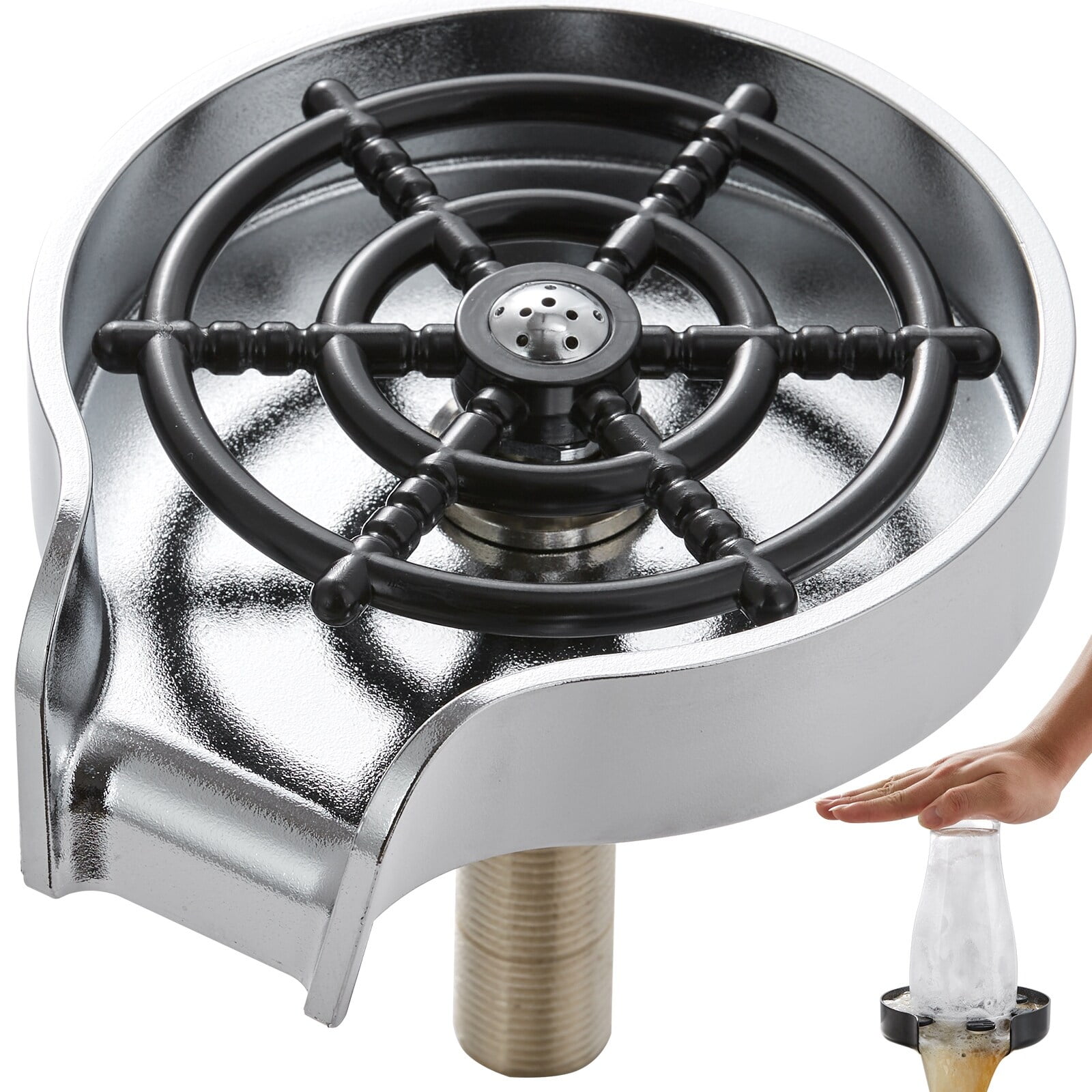 Jet Rinser VEVOR Glass Rinser 10-Jet 360° Rotating for Sink in Stainless Steel ...