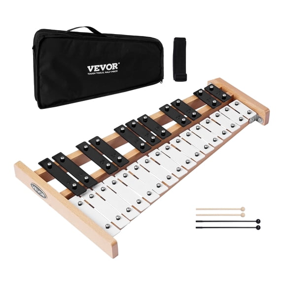 VEVOR Glockenspiel Xylophone, 27 Notes,Professional Xylophone Percussion Instrument, with Metal Keys, Includes 4 Mallets, Carrying Bag, Beginner Musical Instrument for Adults and Kids Music Teaching