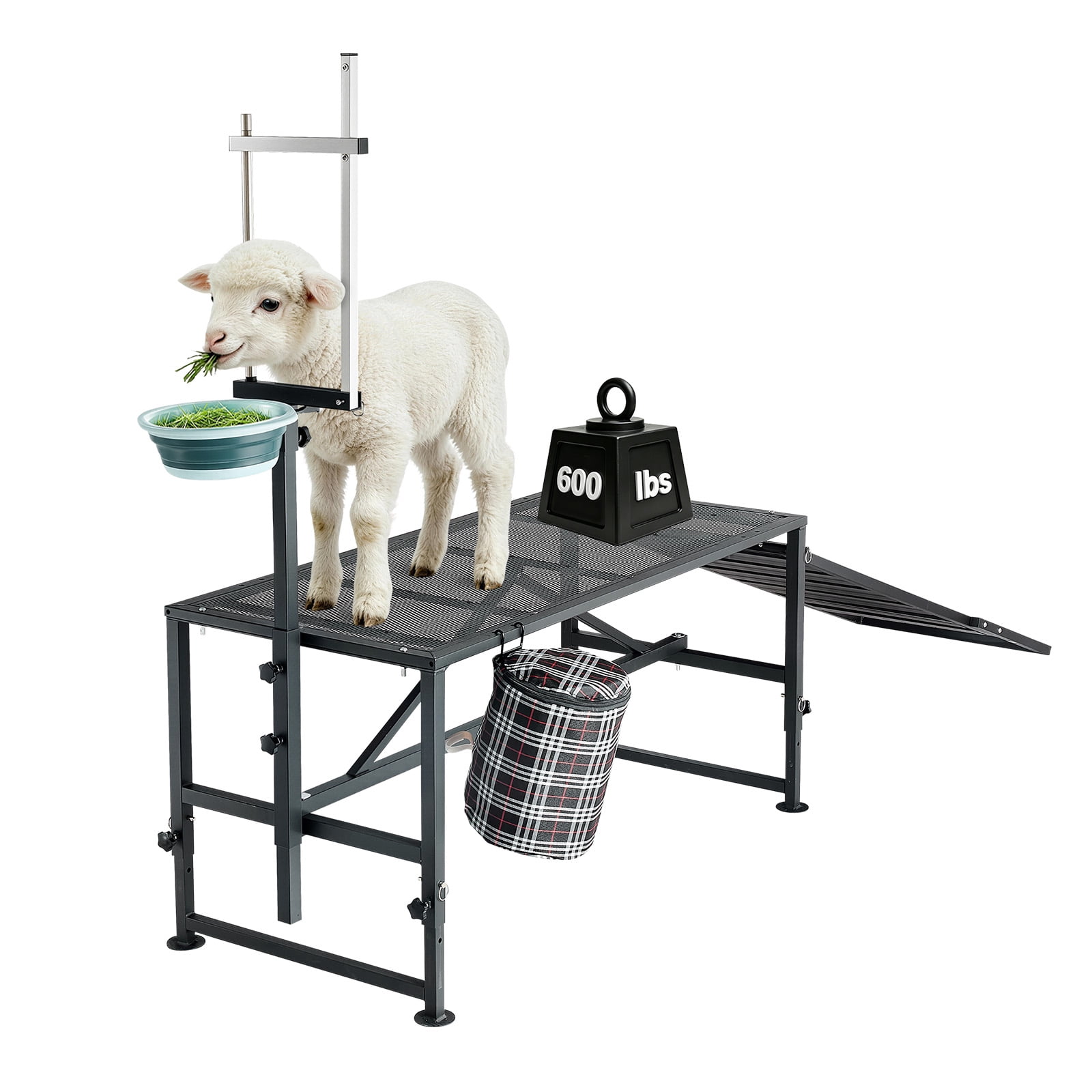 VEVOR Goat Milking Stand, 600 lbs Heavy Duty Goat Stand with Ramp ...