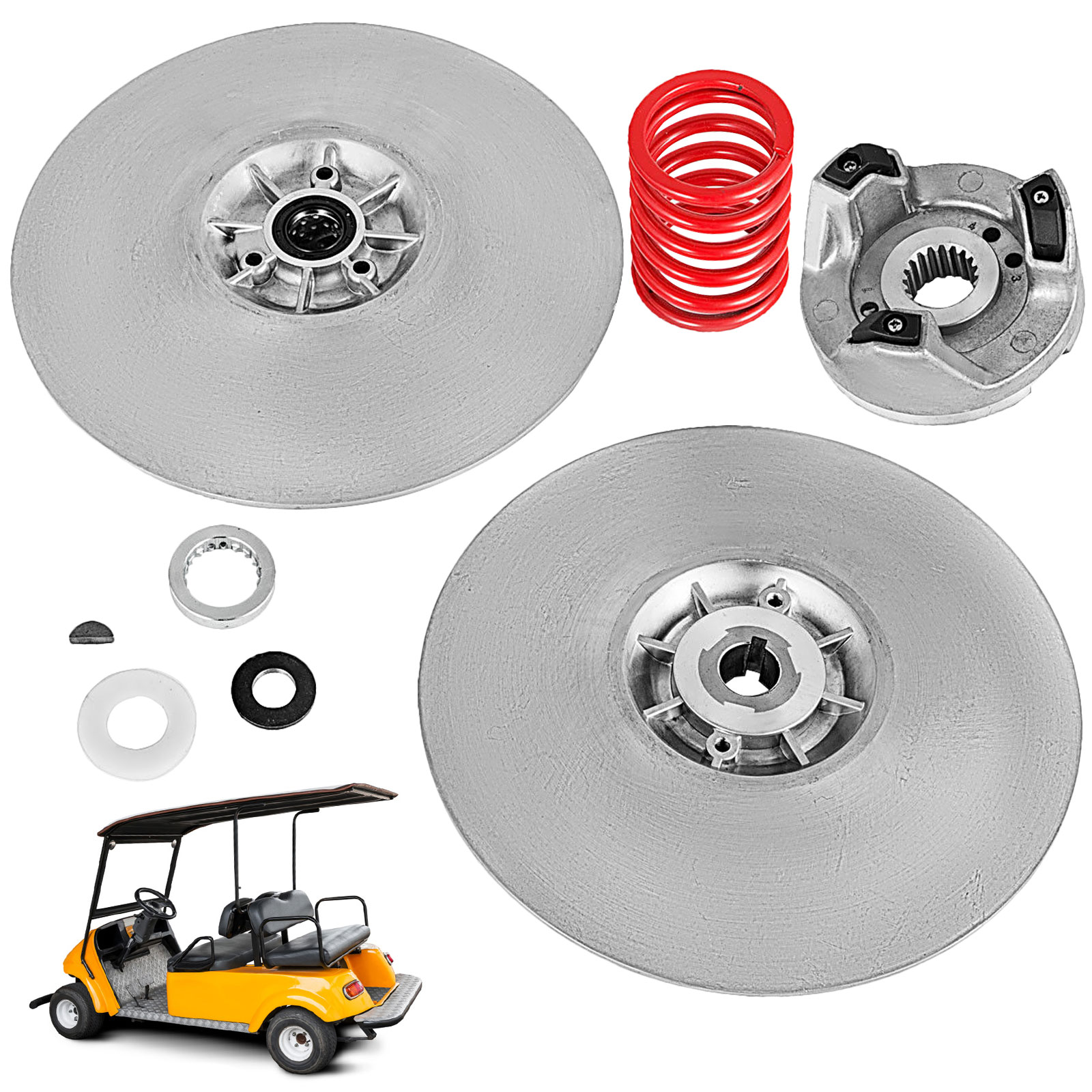 VEVOR Golf Cart Secondary Driven Power Clutch Kit Metal Surface Drive Clutch 1985-2007 Driven Clutch Kit Compatible with Yamaha Low End G2-G22 Golf Cart (with Spring)