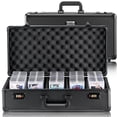 thumbnail image 1 of VEVOR Graded Card Storage Box, 5 Slots, Graded Sports Cards Holder Carrying Case with Coded Lock Foam Dividers, for 162 PSA Graded Cards 115 BGS Cards 130 SGC Cards 585 Top Loaders or 999+ Loose Card, 1 of 9