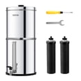 thumbnail image 1 of VEVOR Gravity-fed Water Filter System, 2.25G 304 Stainless-Steel Countertop System, Water Filtration System, Reduces Lead and up to 99% of Chlorine, with 2 Carbon Filters, and Water Level Spigot, 1 of 9