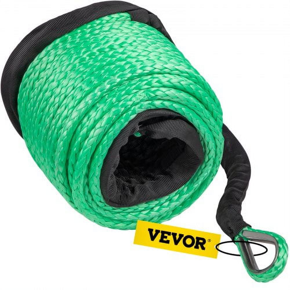 VEVOR Green Synthetic Winch Line 516 Inch X100FT Synthetic Winch Rope