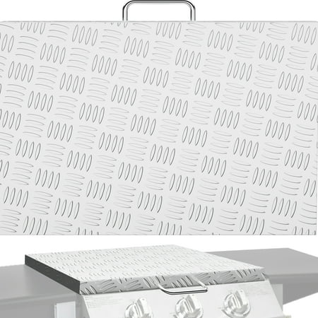 VEVOR Griddle Lid Cover Aluminum Diamond Plate Steel, 28 Inch, Silver