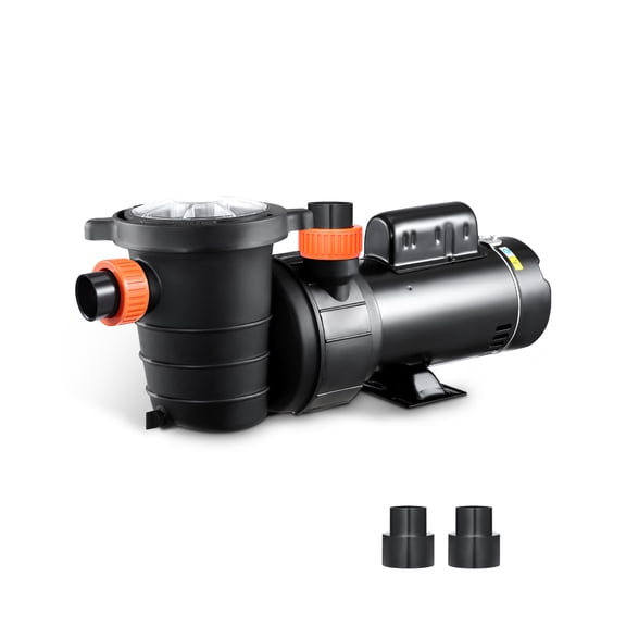 VEVOR Above Ground Pool Pump, 2HP/0.44HP, Dual Speed Swimming Pool Pump, High 118 GPM 56 ft Lift, Low 57 GPM 14 ft Lift, 110V 3450 RPM with Strainer Basket, 122F Max Water Temp, for Hot Tubs Spas