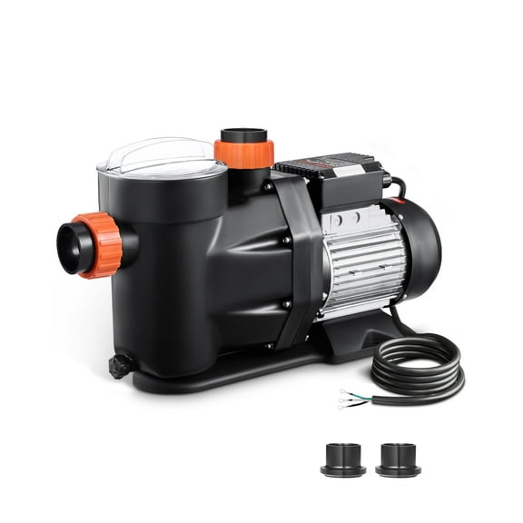 VEVOR Above Ground Pool Pump, 3 HP, 149 GPM Max Flow Single Speed Swimming Pool Pump, 220V 3450 RPM 42 ft Max Head Lift with PP Shell Strainer Basket, 122F Max Water Temperature, for Hot Tubs Spas