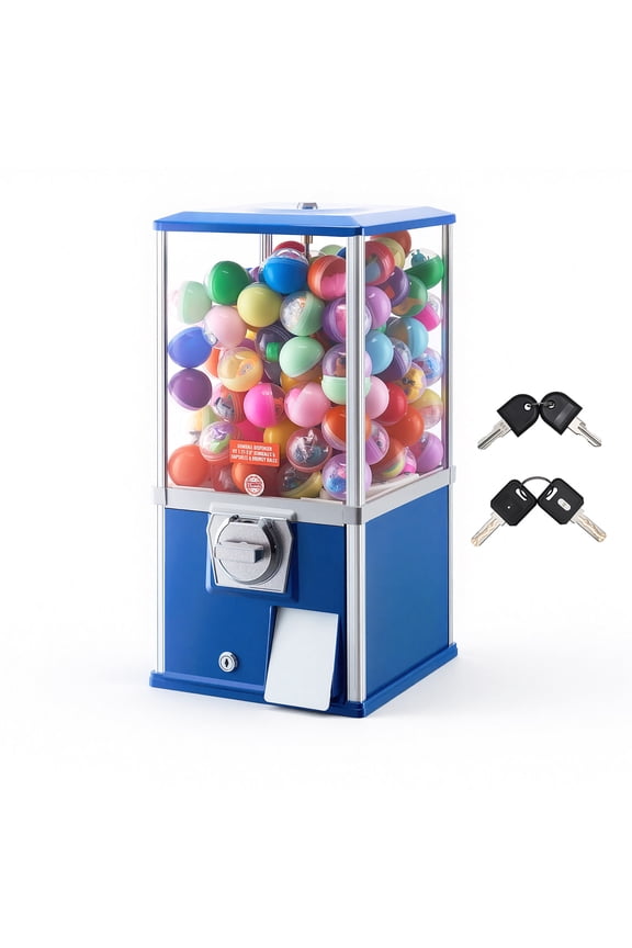 Gumball Machine, 21 inch Height Candy Vending Machine Dispenser, 25-Cent Vending Machines for Shopping Malls, Supermarkets, Amusement Parks, Arcades, Holds Up to 180 1.77 inch Spherical Candies