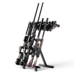 VEVOR Gun Rack, Portable, Folding Heavy Duty Steel Rifle Shotgun Rack Stand, Freestanding Indoor Outdoor Gun Display Storage, Holds Up to 7 Pistols and 4 Rifles or Shotguns, for Shooting Hunting Rang