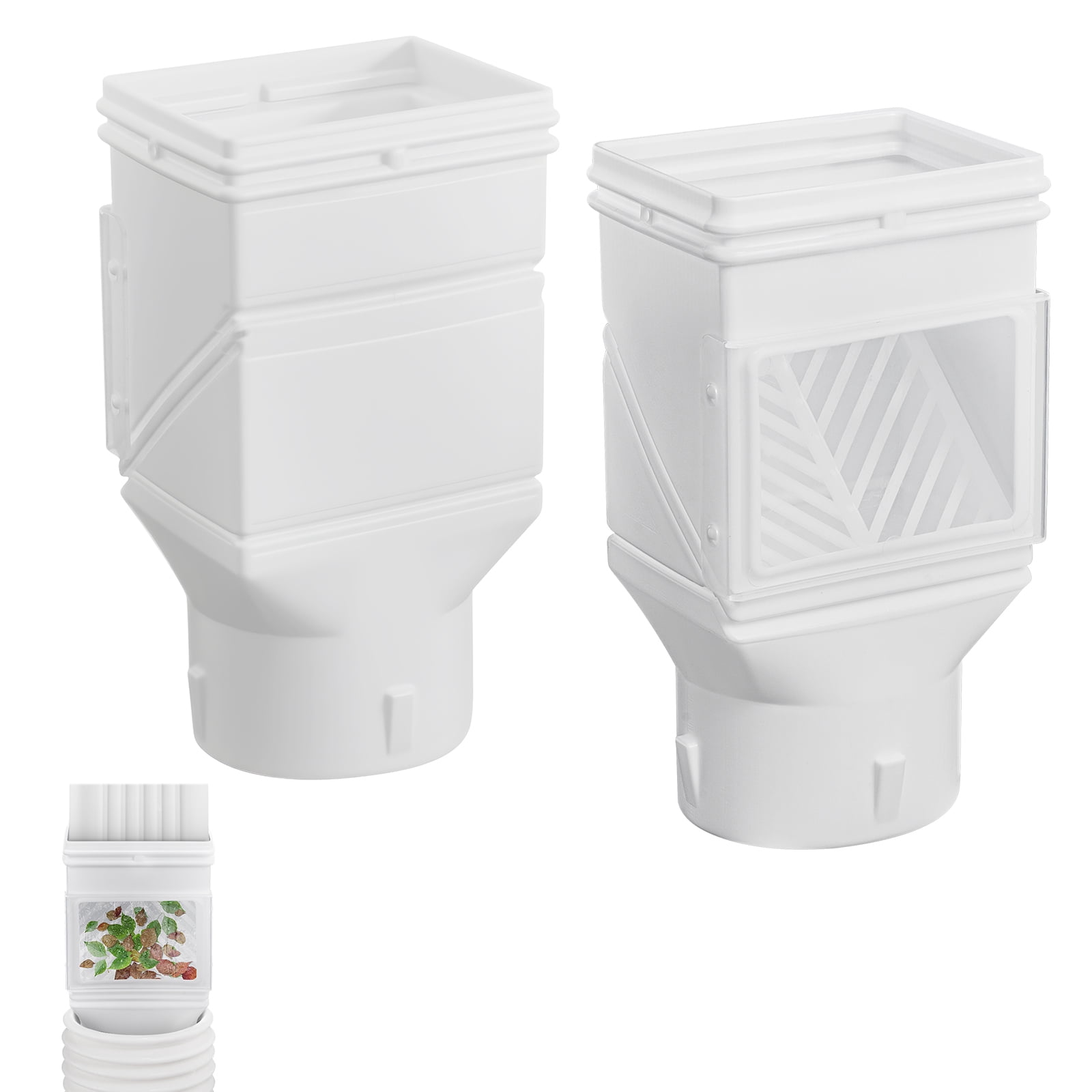 Double Gutter Inlet VEVOR, Gutter Downspouts, Φ4 inch outlet, Fits 2x3 or 3x4 inch inlets ...