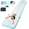 thumbnail image 1 of VEVOR Gymnastics Air Mat, 4 inch Thickness Inflatable Gymnastics Tumbling Mat, Tumble Track with Electric Pump, Training Mats for Home Use/Gym/Yoga/Cheerleading/Beach/Park/Water, 20 ft, Mint Green, 1 of 10