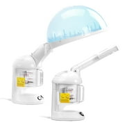 VEVOR Hair Steamer, 2-in-1 Professional Hair & Facial Steamer with Detachable Bonnet Hood, Nano Ionic & UV Ozone Face Steamer with 360° Rotatable Sprayer for Salon Spa Home Beauty