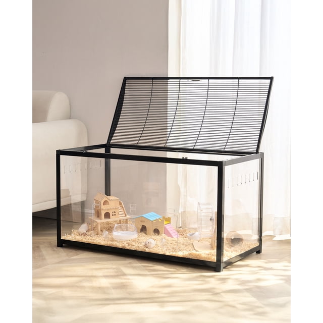 VEVOR Hamster Cage, 360° Viewing Transparent Hamster Habitats, Small ... - Hamster Aquarium Comfort Viewing