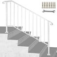 thumbnail image 1 of VEVOR Handrail Picket #4 Fits 4 or 5 Steps Matte White Stair Rail Wrought Iron Handrail with Installation Kit Hand Rails for Outdoor Steps, 1 of 11