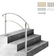 thumbnail image 1 of VEVOR Handrails for Outdoor Steps, Fit 1 or 3 Steps Outdoor Stair Railing, White Wrought Iron Handrail, Flexible Front Porch Hand Rail, Transitional Handrails for Concrete Steps or Wooden Stairs, 1 of 9