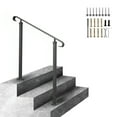 thumbnail image 1 of VEVOR Handrails for Outdoor Steps, Fit 1-3 Steps Outdoor Stair Railing, Wrought Iron Handrail, Adjustable Front Porch Hand Rail, Black Transitional Hand railings for Concrete Steps or Wooden Stairs, 1 of 9
