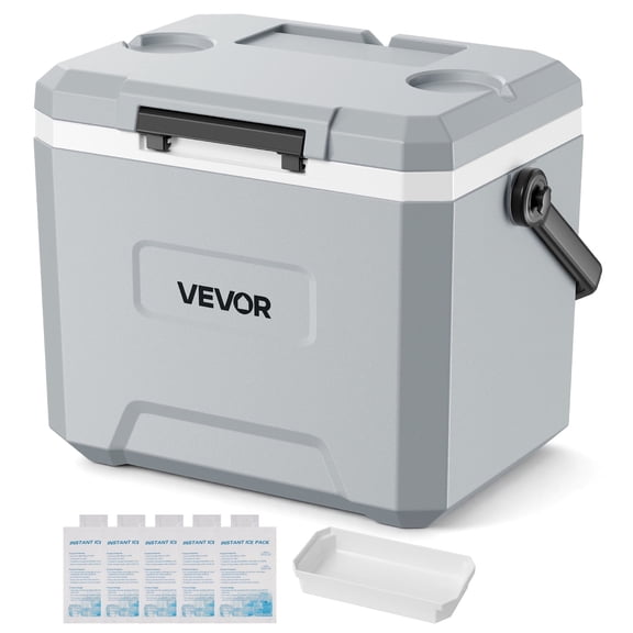 VEVOR Hard Cooler, 17QT Portable Cooler, Leak-Resistant Coolbox Keeps Contents Cool for 48 Hours, Insulated Chests with Ice Retention and Heavy-Duty Handle, Ultra-Light for Camping, Concerts, Sports