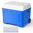 thumbnail image 1 of VEVOR Hard Cooler, 45QT Portable Rolling Cooler with Wheels, Leak-Resistant Coolbox Keeps Contents Cool for 48 Hours, Ice Retention Insulated Chests, Ultra-Light for Outdoor Picnics, Grill, Camping, 1 of 9