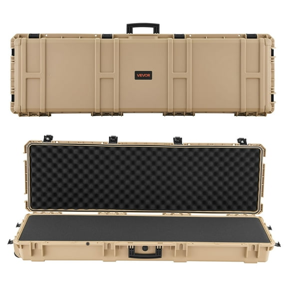 VEVOR Hard Rifle Case, Lockable Rifle Case with Pre-cut Foams, 52 in ...