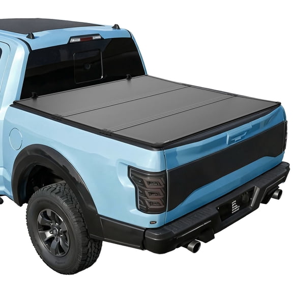 VEVOR Hard Tri-Fold Truck Bed Tonneau Cover, Compatible with 2016-2025 Toyota Tacoma with OETrackSystem (Not Fit Roll Bar) 5 ft (60.5 in) Bed, Waterproof Fiberglass Hard Folding Truck Tonneau Cover
