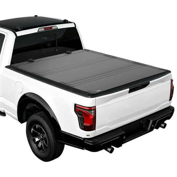 VEVOR Hard Tri-Fold Truck Bed Tonneau Cover, Compatible with 2021-2025 Ford F-150 (Incl. Raptor/Lightning) 5.5 ft (67.1 in) Bed, Waterproof Low-Profile Folding Cover with Aluminum Alloy Support Bar