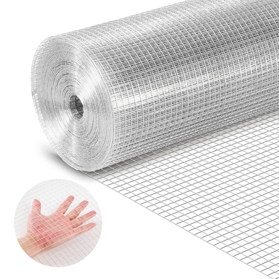 VEVOR Hardware Cloth, 1/2 inch 60 inch x 100 ft 19 Gauge Chicken Wire Fence, Hot-Dip Galvanized After Welding Metal Wire Mesh Roll,Garden Plant Welded Fencing Roll Supports Poultry Netting Cage Fence