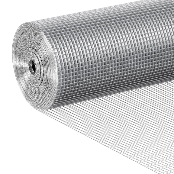 VEVOR Hardware Cloth 1/4 inch 36 inch x 50 ft 23 Gauge Chicken Wire Fence, Hot-Dip Galvanized after Welding Metal Wire Mesh Roll, Garden Plant Welded Fencing Roll Supports Poultry Netting Cage Fence