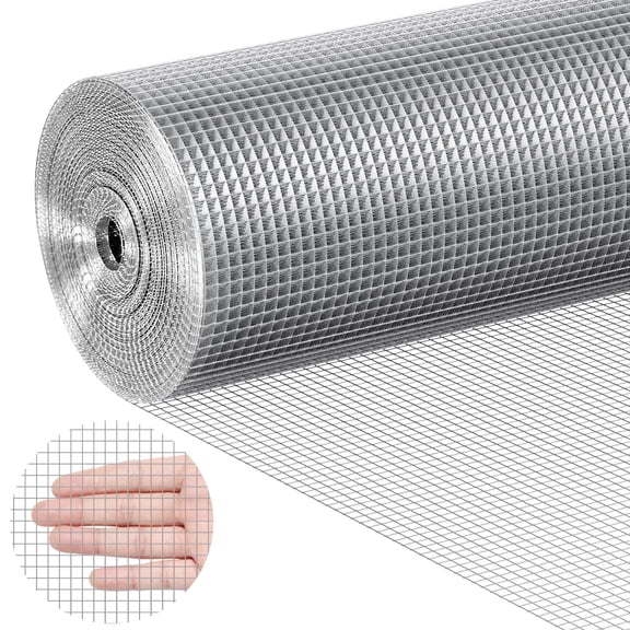 VEVOR Hardware Cloth, 1/4 inch 48in x 100 ft 23 Gauge, Hot Dipped Galvanized Wire Mesh Roll, Chicken Wire Fencing, Wire Mesh for Rabbit Cages, Garden, Small Rodents