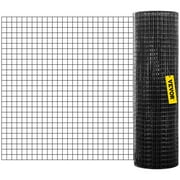 VEVOR Hardware Cloth, 24" x 100' & 1"x1" Mesh Size, Galvanized Steel Vinyl Coated 16 gauge Welded Wire, w/A Cutting Plier & A Pair of Fabric Gloves, for Garden Fencing & Pet Enclosures, Black