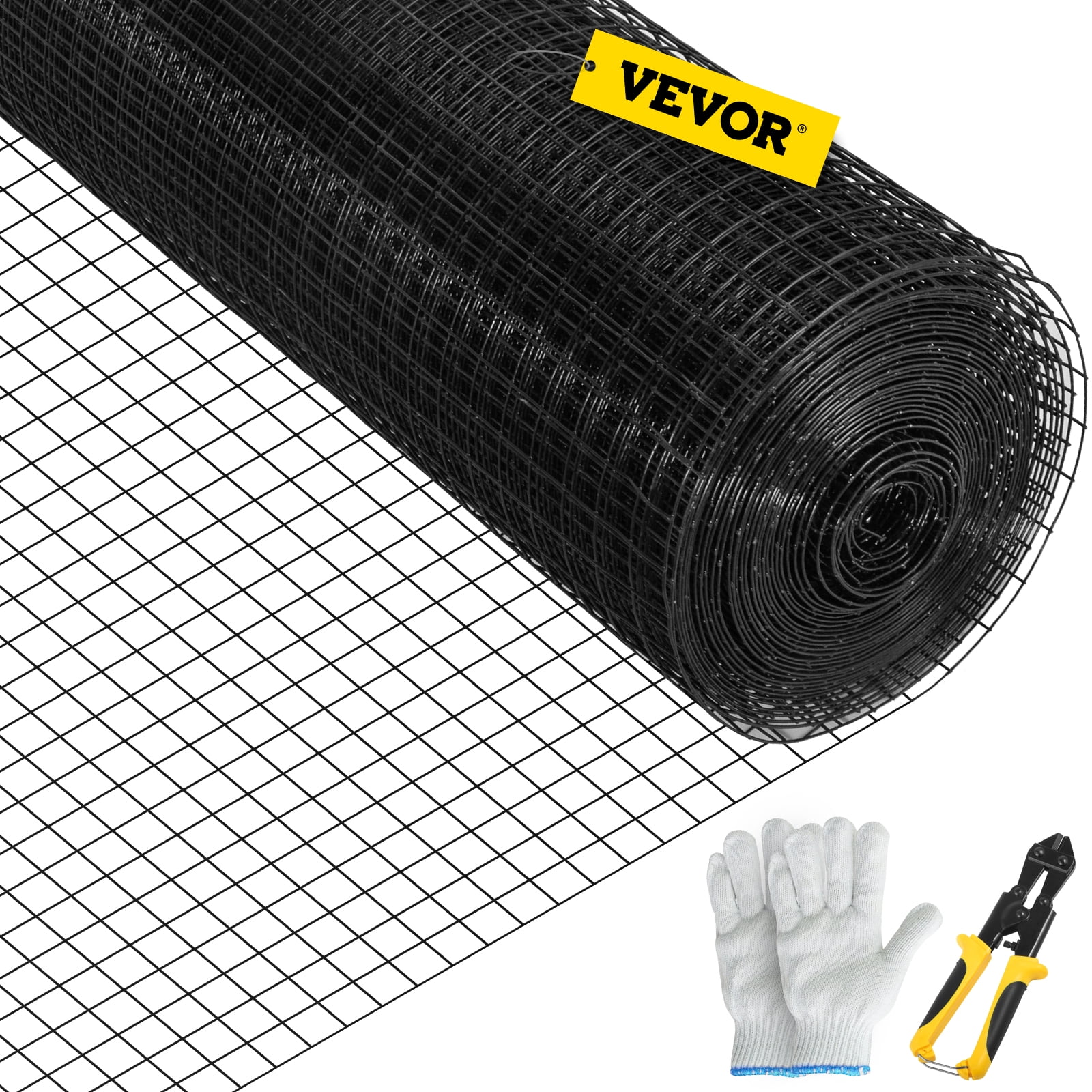 VEVOR Hardware Cloth, 24 inchx50' Welded Wire Fence Vinyl Coated Chicken Rabbit Mesh 1 inchx1 inch 16 Gauge, Size: 24 inch x 50