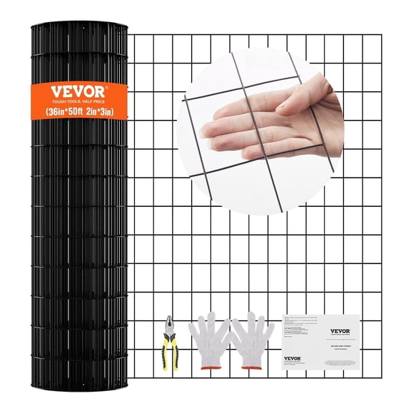 VEVOR Farm Fence Hardware Cloth, 36'' x 50' Galvanized Wire Mesh Roll, 16 Gauge Chicken Wire Fence Roll, Vinyl Coating Metal Wire Mesh for Chicken Coop Barrier, Poultry Enclosures