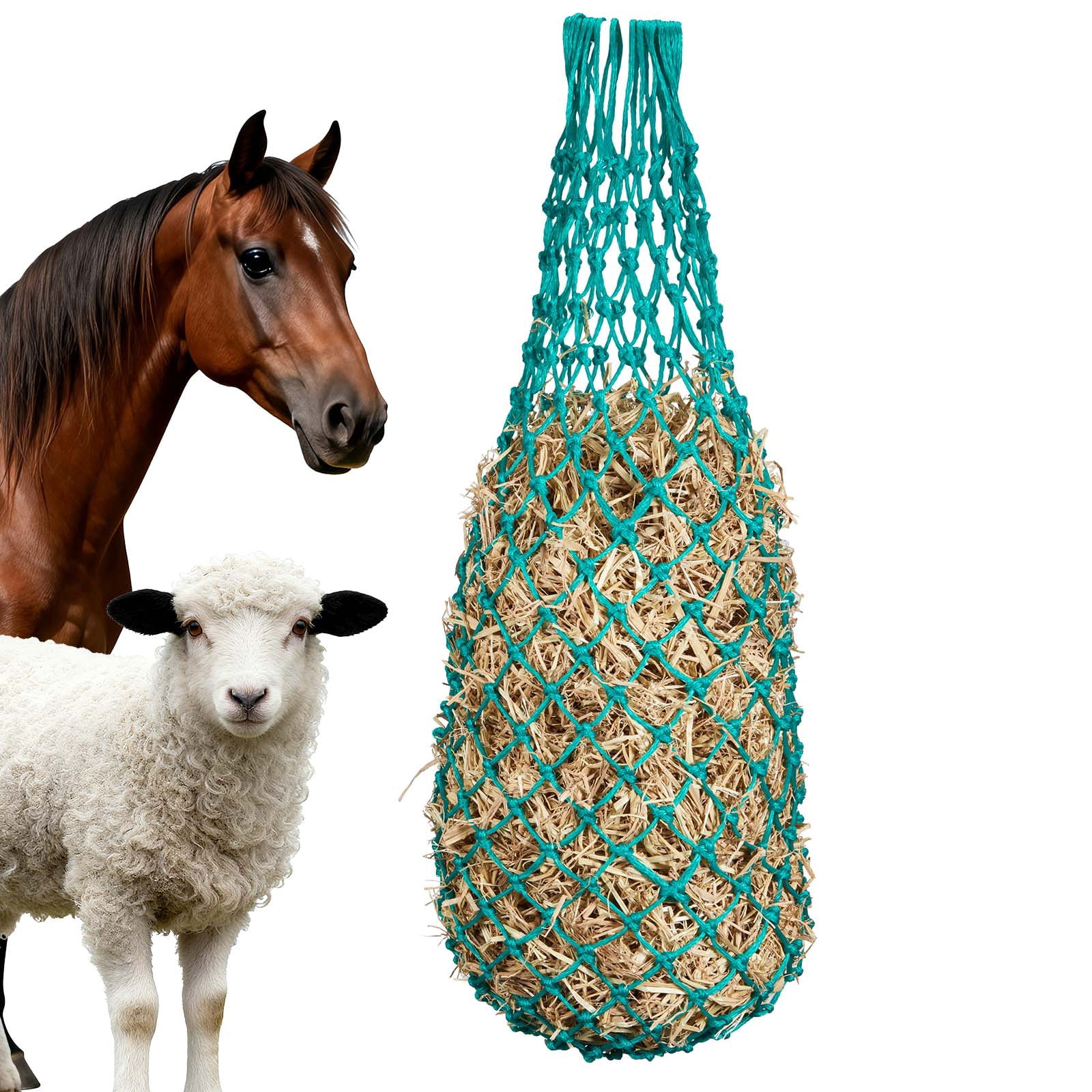 VEVOR Hay Nets for Horses, 4PCS, 2.95 ft Extended Length, 1.5 x 1.5 in ...