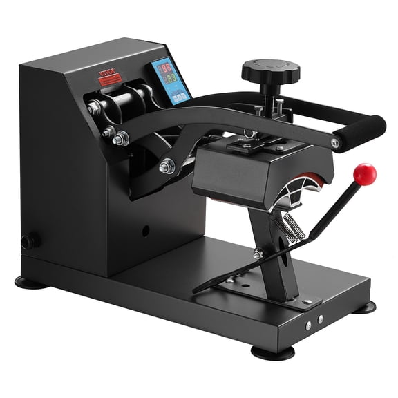 VEVOR Heat Press 6x3.75Inch Curved Element Hat Press Clamshell Design Heat Press for Hats Rigid Steel Frame No Stick Digital LCD Timer and Temperature Control (6x3.75Inch Clamshell Design)