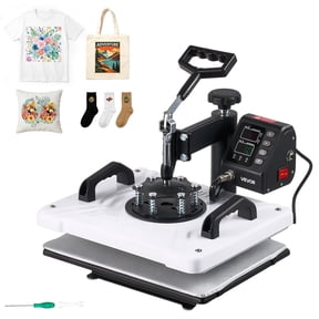 VEVOR Heat Press Machine 12 x 15 in Sublimation Press Machine Swing Away, Heat Up Fast and Even, Digital Precise Time and Temperature Control, for T-Shirts, Canvas Tote Bags, Pillowcases, Socks