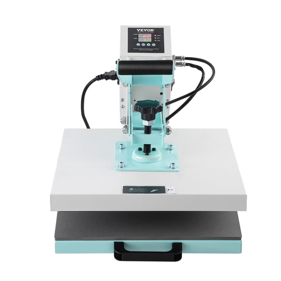 VEVOR Heat Press Machine 15" x 15" Digital Slide Out Heat Transfer Machine, for T-Shirts/Pillows/Bags, Fast and Even Heating, 2-Layer Insulation Cotton, Heat Transfer Machine, Precise Control, Green