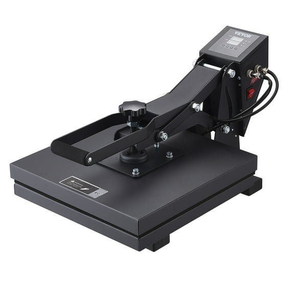 VEVOR Heat Press Machine, Clamshell Sublimation Transfer Printer with Teflon Coated, Digital Precise Heat Control, Silica-Gel, 15x15in /38x38cm