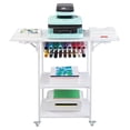 thumbnail image 1 of VEVOR Heat Press Table, 3 Tier Movable Heat Press Stand, Foldable Heat Transfer Machine Stand with Wheels and Vinyl Roll Holder, Rolling Metal Workbench for Sublimation Transfer Machine, White, 1 of 9