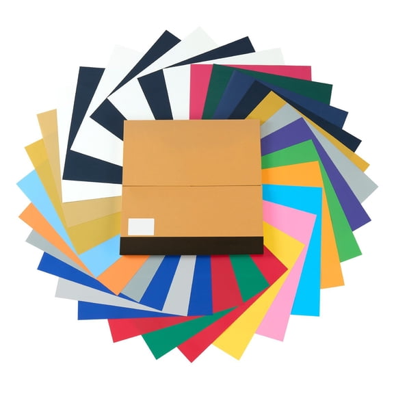 VEVOR Heat Transfer Vinyl, 30 Pack, 12 x 12 in, Assorted Colors HTV Iron on Vinyl Bundle, Easy to Cut and Weed, with Accessories, Compatible with Cutt