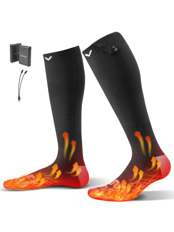 Heated Socks, 5000mAh Battery Powered, Rechargeable Heating Socks with 4 Heating Levels, Electric Heated Sock for Men Women, Foot Warmer for Hunting Riding Camping Hiking Skiing, Outdoor Work