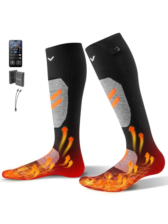 Heated Socks, Small Size, 5000mAh Battery Rechargeable Heating Socks with 4 Heating Levels, Electric Heated Sock with APP Control for Men Women, Foot Warmer for Hunting Riding Camping Hiking