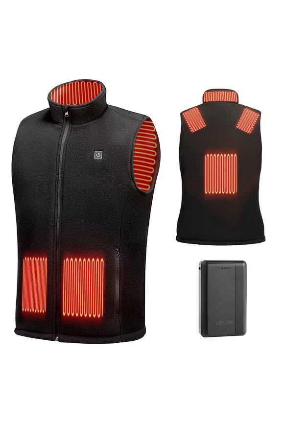 Heated Vest, Men Electric Heating Vest with 16000 mAh Battery Pack, 6 Heating Zones Lightweight Rechargeable Winter-Vest with 3 Levels, for Outdoor Hiking Camping Fishing Skiing, Size L